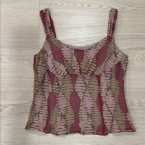 Y2K Top Alfani Pink and Brown Top